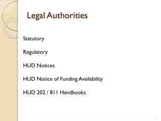 Legal Authorities