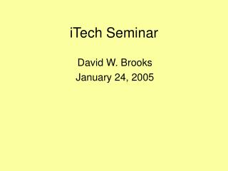 iTech Seminar
