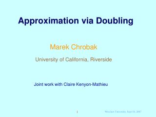 Approximation via Doubling