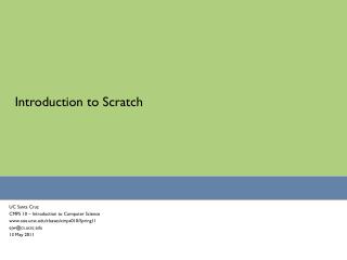 Introduction to Scratch