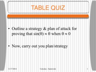 TABLE QUIZ