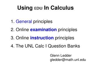 Using EDU In Calculus