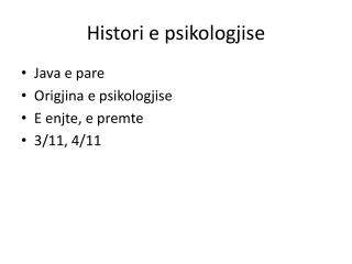 Histori e psikologjise