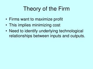 Theory of the Firm