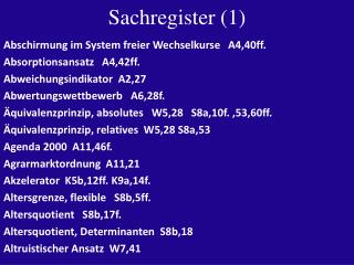 Sachregister (1)