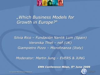 „Which Business Models for Growth in Europe?“