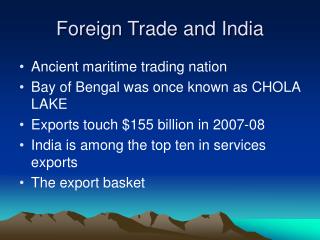 Foreign Trade and India