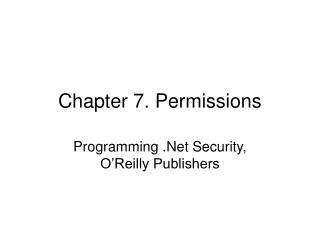 Chapter 7. Permissions