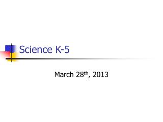 Science K-5