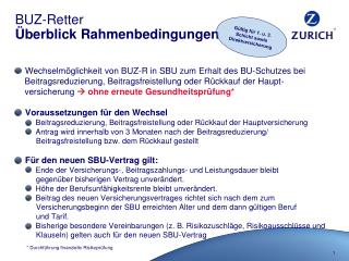 BUZ-Retter Überblick Rahmenbedingungen