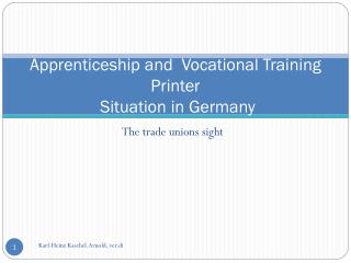Apprenticeship and Vocational Training Printer Situation in Germany