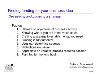 Finding funding for your business idea