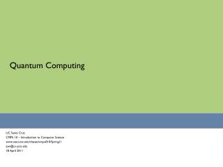 Quantum Computing