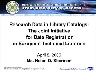 Research Data in Library Catalogs: The Joint Initiative for Data Registration