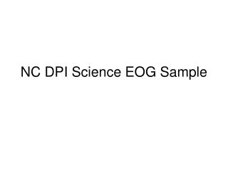 NC DPI Science EOG Sample