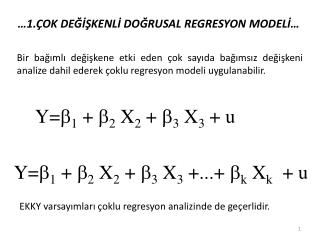 …1. ÇOK DEĞİŞKENLİ DOĞRUSAL REGRESYON MODELİ …