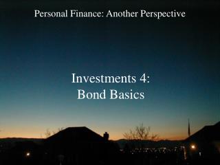 Investments 4: Bond Basics