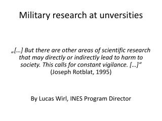 Military research at unversities