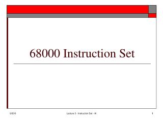 68000 Instruction Set