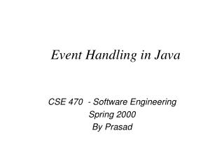 Event Handling in Java