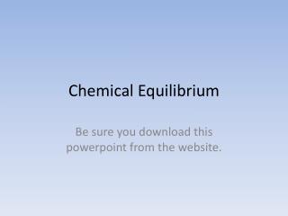 Chemical Equilibrium