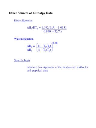 Other Sources of Enthalpy Data