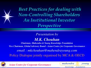 Presentation by M.K. Chouhan Chairman, Mahendra &amp; Young Knowledge Foundation