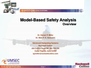 Model-Based Safety Analysis Overview