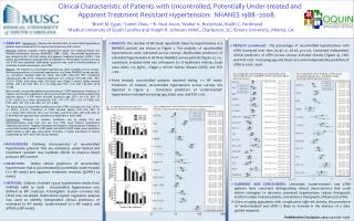 Clinical Characteristic of Patients with Uncontrolled, Potentially Under-treated and