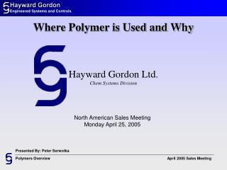Hayward Gordon Ltd. Chem Systems Division