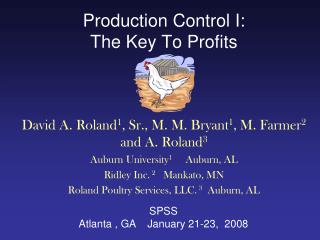 Production Control I: The Key To Profits