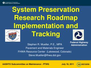 System Preservation Research Roadmap Implementation and Tracking