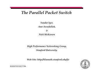 The Parallel Packet Switch