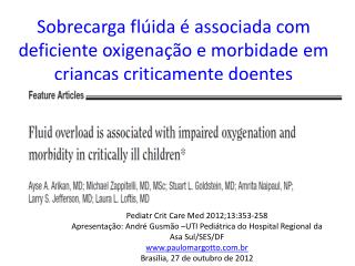 Pediatr Crit Care Med 2012;13:353-258