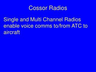Cossor Radios