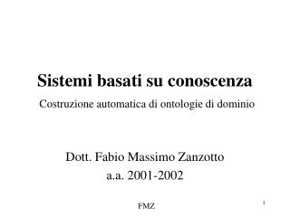 Sistemi basati su conoscenza Costruzione automatica di ontologie di dominio