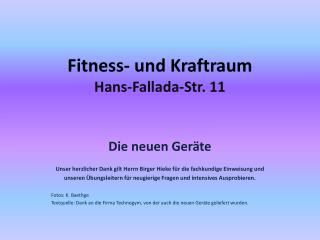 Fitness- und Kraftraum Hans-Fallada-Str. 11