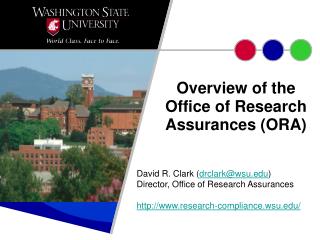 Overview of the Office of Research Assurances (ORA)