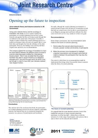 Actor-network theory and futures-scenarios in UK Government