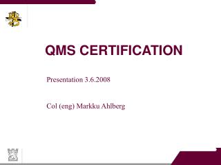 QMS CERTIFICATION