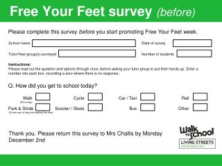 Free Your Feet survey (before)
