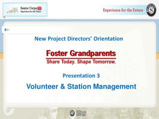 New Project Directors’ Orientation