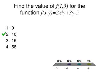 Find the value of f(1,3) for the function f(x,y)=2x²y+3y-5