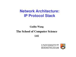Network Architecture: IP Protocol Stack