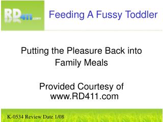 Feeding A Fussy Toddler