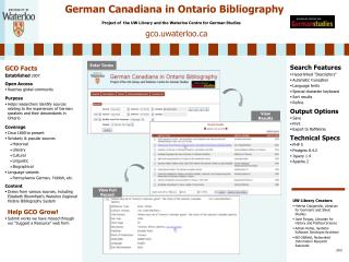 German Canadiana in Ontario Bibliography