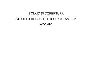 SOLAIO DI COPERTURA STRUTTURA A SCHELETRO PORTANTE IN ACCIAIO