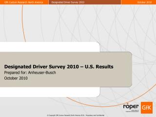 Designated Driver Survey 2010 – U.S. Results