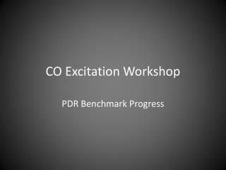 CO Excitation Workshop