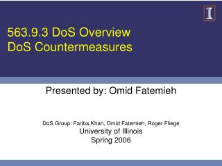 563.9.3 DoS Overview DoS Countermeasures